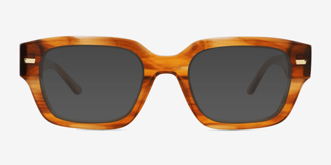 Hawke Striped Brown Alternative MaterialsEyeglass Frames from EyeBuyDirect, with Tinted Lenses