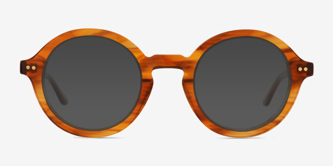 Grant Striped Brown Alternative MaterialsEyeglass Frames from EyeBuyDirect, with Tinted Lenses