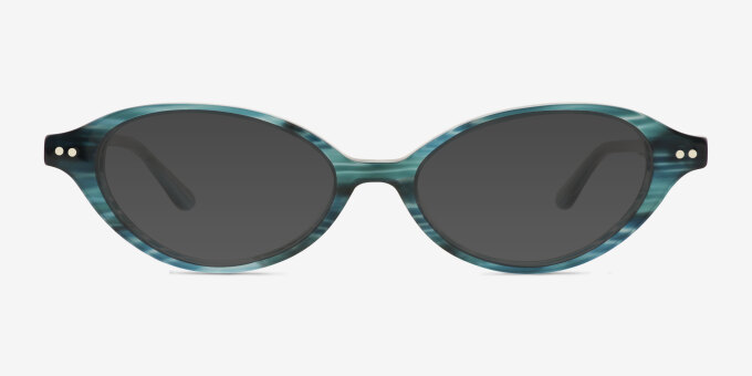Burke Striped Teal Alternative MaterialsEyeglass Frames from EyeBuyDirect, with Tinted Lenses