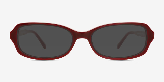 Fairfax Red Alternative MaterialsEyeglass Frames from EyeBuyDirect, with Tinted Lenses