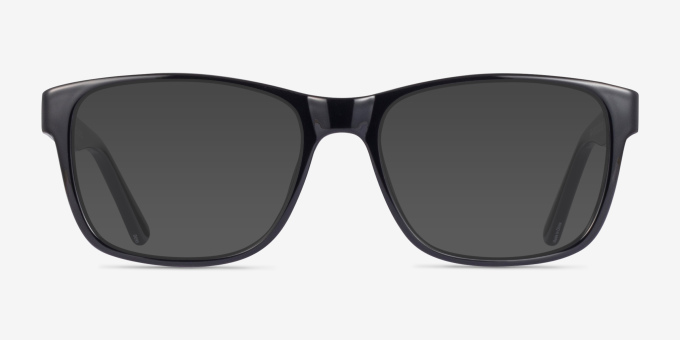Aaron Noir PlastiqueMontures de lunettes de vue d'EyeBuyDirect, Avec des Verres Teintés