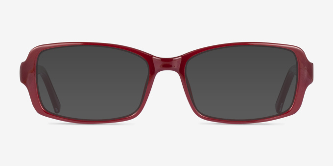 Aden Red PlasticEyeglass Frames from EyeBuyDirect, with Tinted Lenses