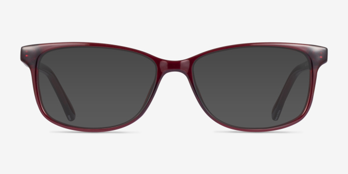 Abbie Burgundy PlasticEyeglass Frames from EyeBuyDirect, with Tinted Lenses