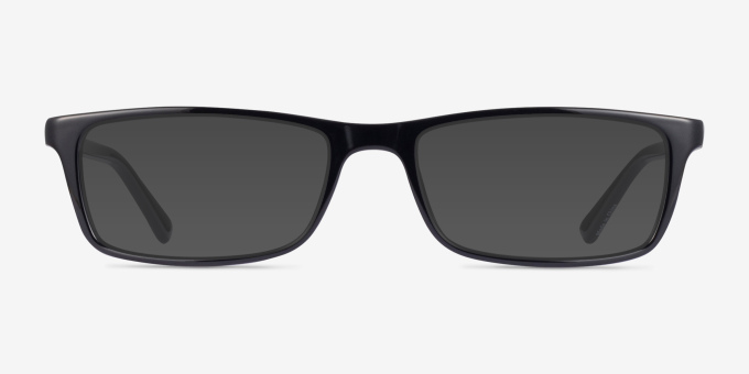Bay Black PlasticEyeglass Frames from EyeBuyDirect, with Tinted Lenses