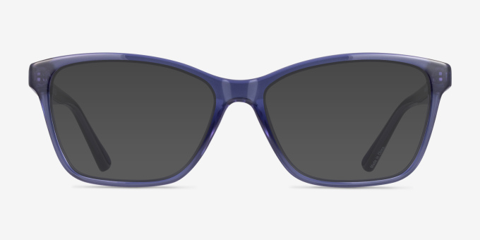 Marlowe Blue PlasticEyeglass Frames from EyeBuyDirect, with Tinted Lenses