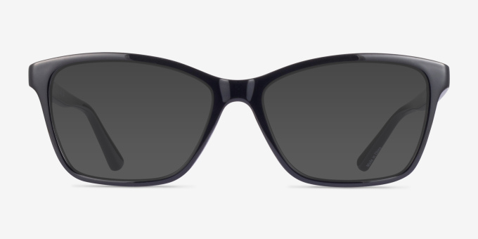 Marlowe Black PlasticEyeglass Frames from EyeBuyDirect, with Tinted Lenses