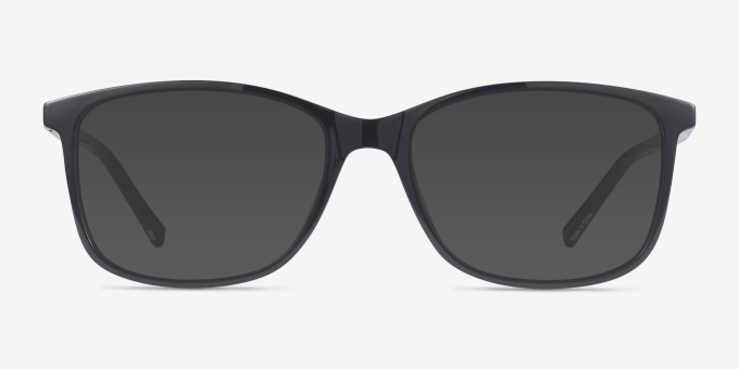Boudry Noir PlastiqueMontures de lunettes de vue d'EyeBuyDirect, Avec des Verres Teintés