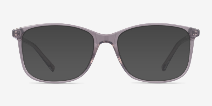 Boudry Gris PlastiqueMontures de lunettes de vue d'EyeBuyDirect, Avec des Verres Teintés