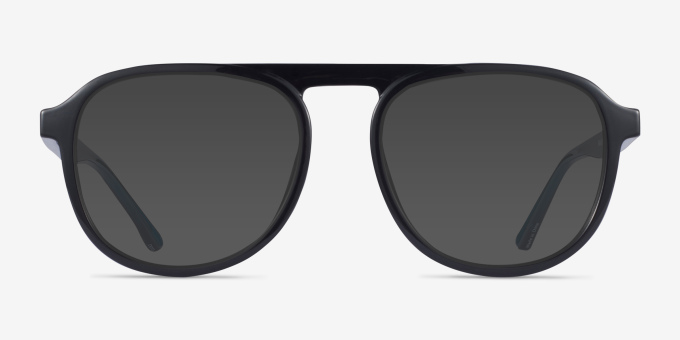 Brooklyn Black PlasticEyeglass Frames from EyeBuyDirect, with Tinted Lenses