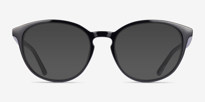 Dana Black PlasticEyeglass Frames from EyeBuyDirect, with Tinted Lenses