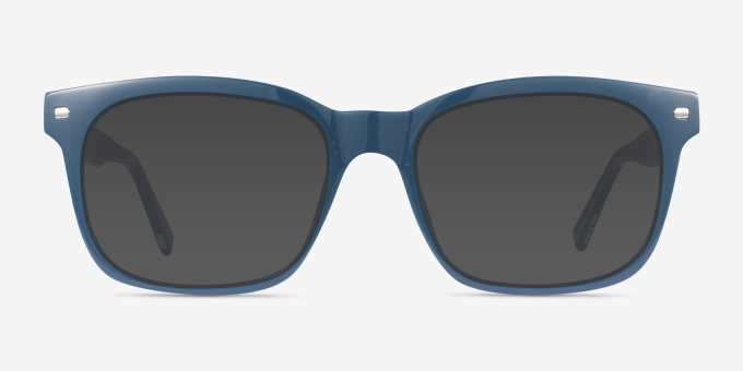Eddie Bleu PlastiqueMontures de lunettes de vue d'EyeBuyDirect, Avec des Verres Teintés