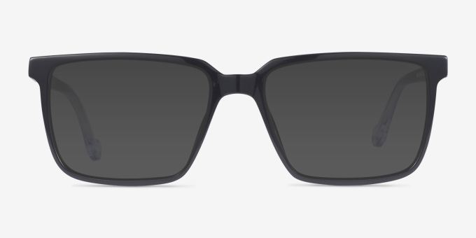 Duke Black PlasticEyeglass Frames from EyeBuyDirect, with Tinted Lenses