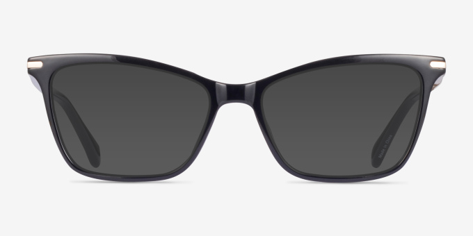 Farah Black PlasticEyeglass Frames from EyeBuyDirect, with Tinted Lenses