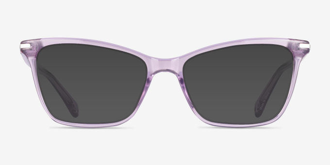 Farah Clear Purple PlasticEyeglass Frames from EyeBuyDirect, with Tinted Lenses