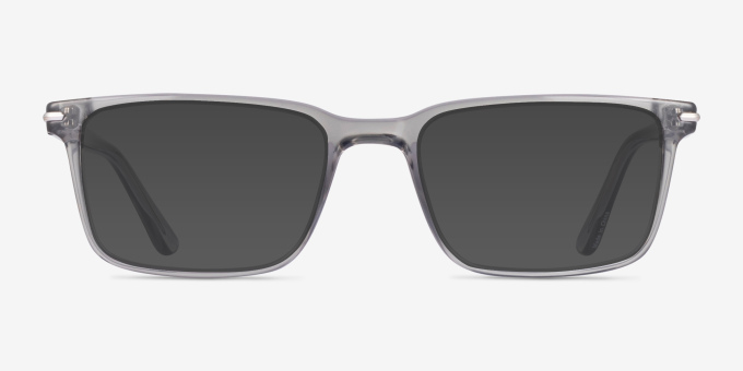 Ferguson Gray PlasticEyeglass Frames from EyeBuyDirect, with Tinted Lenses
