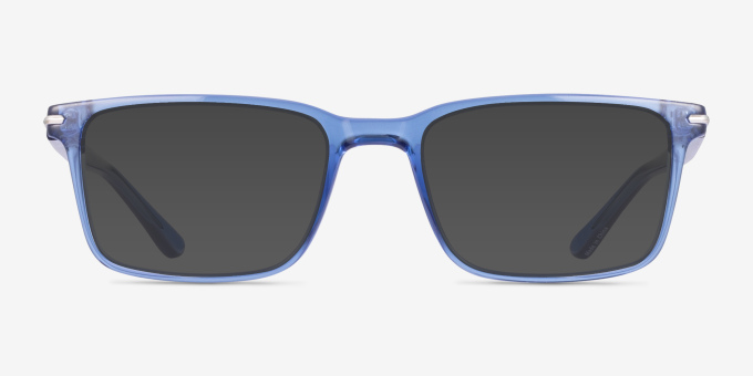 Ferguson Crystal Blue PlastiqueMontures de lunettes de vue d'EyeBuyDirect, Avec des Verres Teintés