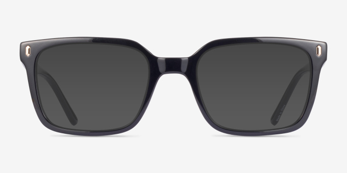 Franky Black PlasticEyeglass Frames from EyeBuyDirect, with Tinted Lenses