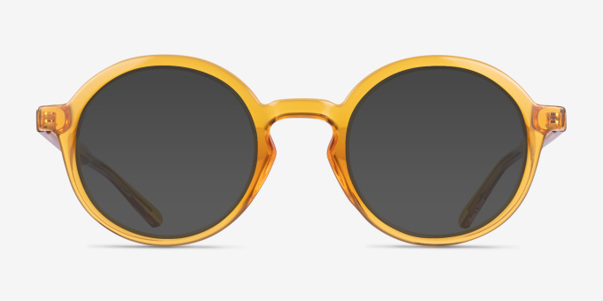 Gusto Yellow PlasticEyeglass Frames from EyeBuyDirect, with Tinted Lenses