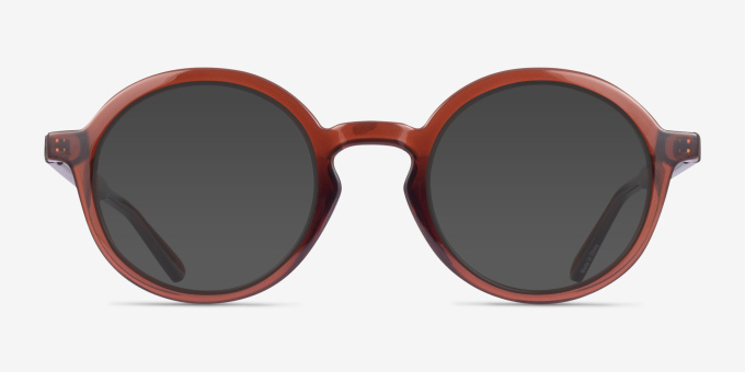 Gusto Crystal Brown PlastiqueMontures de lunettes de vue d'EyeBuyDirect, Avec des Verres Teintés
