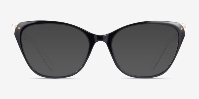 Harper Black White AcetateEyeglass Frames from EyeBuyDirect, with Tinted Lenses