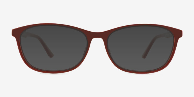 Ace Red PlasticEyeglass Frames from EyeBuyDirect, with Tinted Lenses