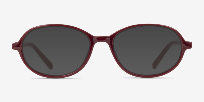 Aldis Burgundy PlasticEyeglass Frames from EyeBuyDirect, with Tinted Lenses
