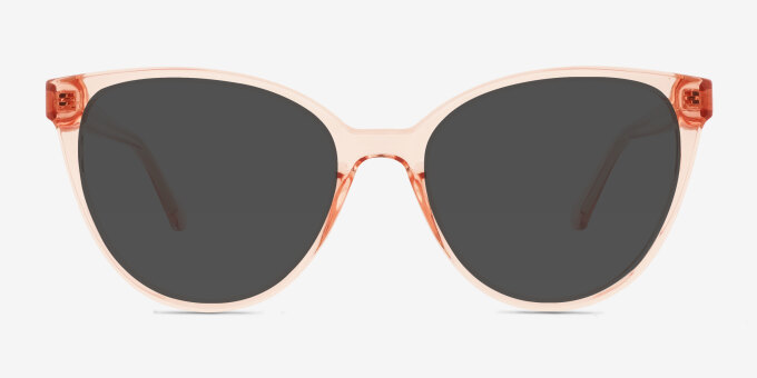 Amaya Clear Pink PlasticEyeglass Frames from EyeBuyDirect, with Tinted Lenses