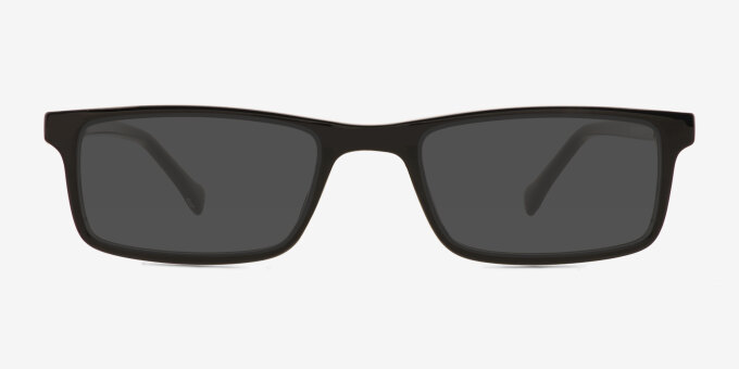 Arcade Black PlasticEyeglass Frames from EyeBuyDirect, with Tinted Lenses