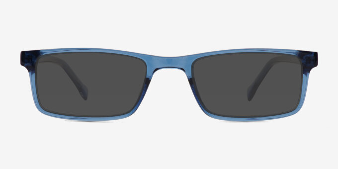 Arcade Clear Blue PlasticEyeglass Frames from EyeBuyDirect, with Tinted Lenses