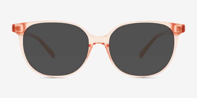 Braylin Clear Pink PlasticEyeglass Frames from EyeBuyDirect, with Tinted Lenses