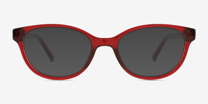 Berni Burgundy PlasticEyeglass Frames from EyeBuyDirect, with Tinted Lenses
