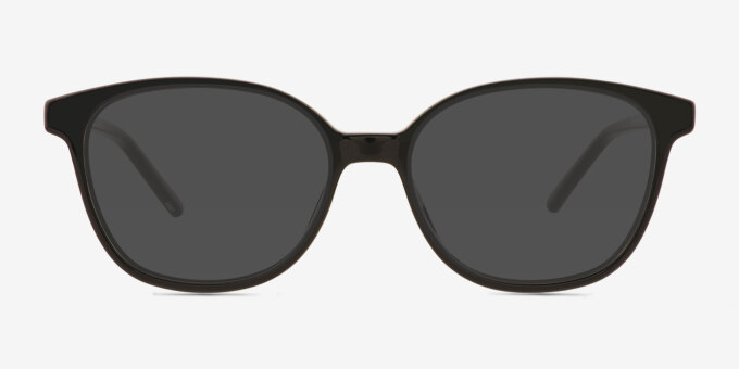 Domino Black PlasticEyeglass Frames from EyeBuyDirect, with Tinted Lenses