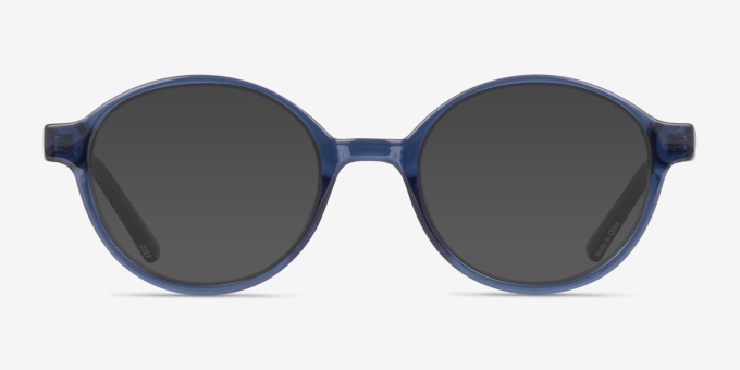 Jabberwocky Navy Blue PlasticEyeglass Frames from EyeBuyDirect, with Tinted Lenses