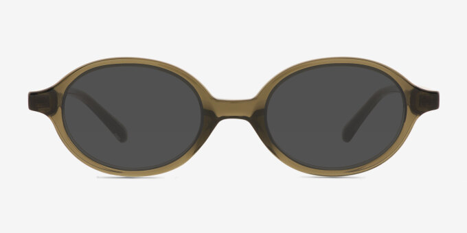 Ferris Clear Green PlasticEyeglass Frames from EyeBuyDirect, with Tinted Lenses