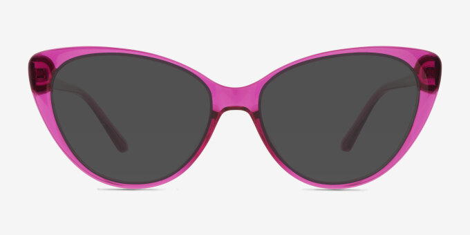 Ida Clear Purple PlasticEyeglass Frames from EyeBuyDirect, with Tinted Lenses