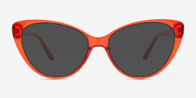 Ida Clear Red PlastiqueMontures de lunettes de vue d'EyeBuyDirect, Avec des Verres Teintés
