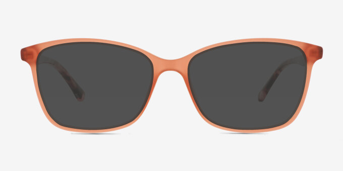 Henri Clear Pink PlasticEyeglass Frames from EyeBuyDirect, with Tinted Lenses