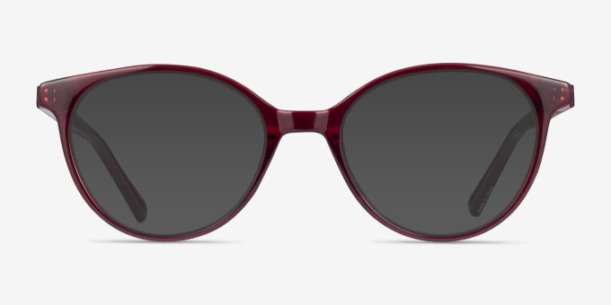 Hilda Clear Red PlasticEyeglass Frames from EyeBuyDirect, with Tinted Lenses