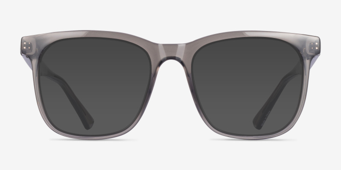Rowen Clear Gray PlasticEyeglass Frames from EyeBuyDirect, with Tinted Lenses
