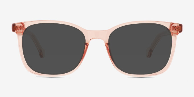 Hopper Clear Pink PlasticEyeglass Frames from EyeBuyDirect, with Tinted Lenses