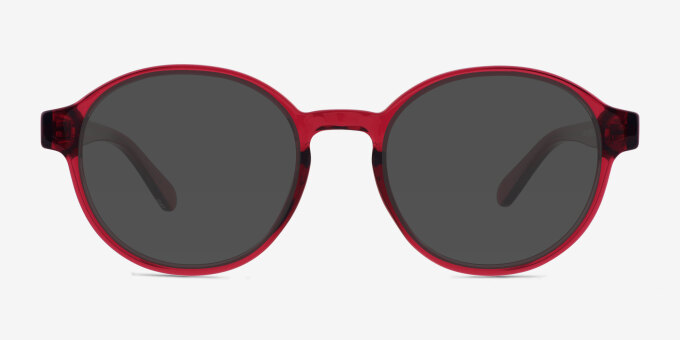 Hudson Clear Burgundy PlasticEyeglass Frames from EyeBuyDirect, with Tinted Lenses