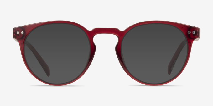 Jack Clear Red PlasticEyeglass Frames from EyeBuyDirect, with Tinted Lenses