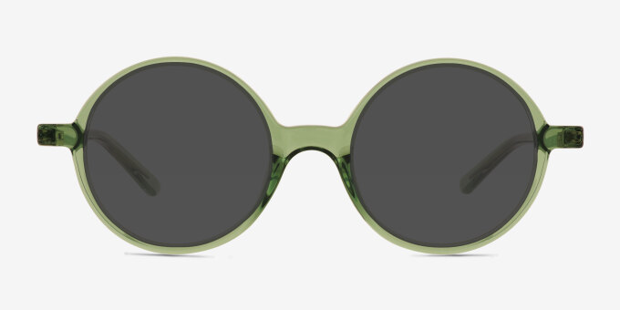 Magic Clear Green PlasticEyeglass Frames from EyeBuyDirect, with Tinted Lenses