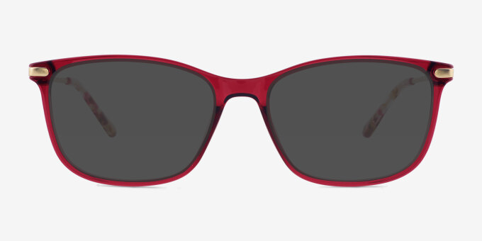 Marty Clear Burgundy MetalEyeglass Frames from EyeBuyDirect, with Tinted Lenses