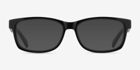 Kyle Noir Acétate Montures de lunettes de vue d'EyeBuyDirect, with Tinted Lenses