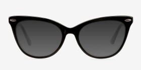 Anika Noir Acétate Montures de lunettes de vue d'EyeBuyDirect, with Tinted Lenses