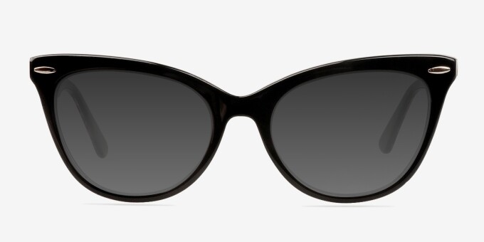 Anika Black AcetateEyeglass Frames from EyeBuyDirect, with Tinted Lenses