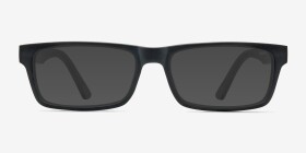 Cambridge Noir Acétate Montures de lunettes de vue d'EyeBuyDirect, with Tinted Lenses