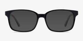 Claudia Noir Acétate Montures de lunettes de vue d'EyeBuyDirect, with Tinted Lenses