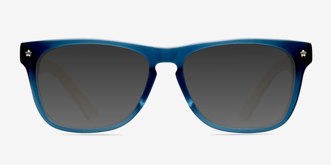Indian Creek Blue AcetateEyeglass Frames from EyeBuyDirect, with Tinted Lenses